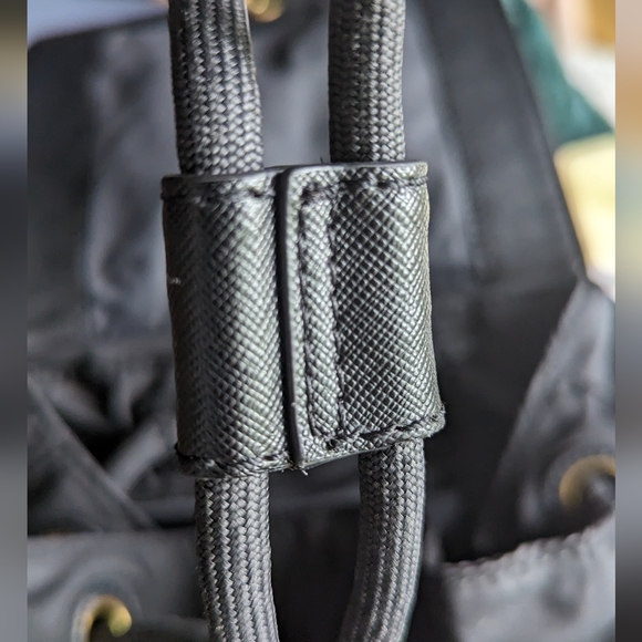 EUC Tory Burch Scout Mini Nylon Backpack in black flap magnetic clasp closure - Picture 7 of 16